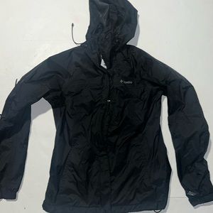 Black Columbia Zipped with Hoodie Windbreaker